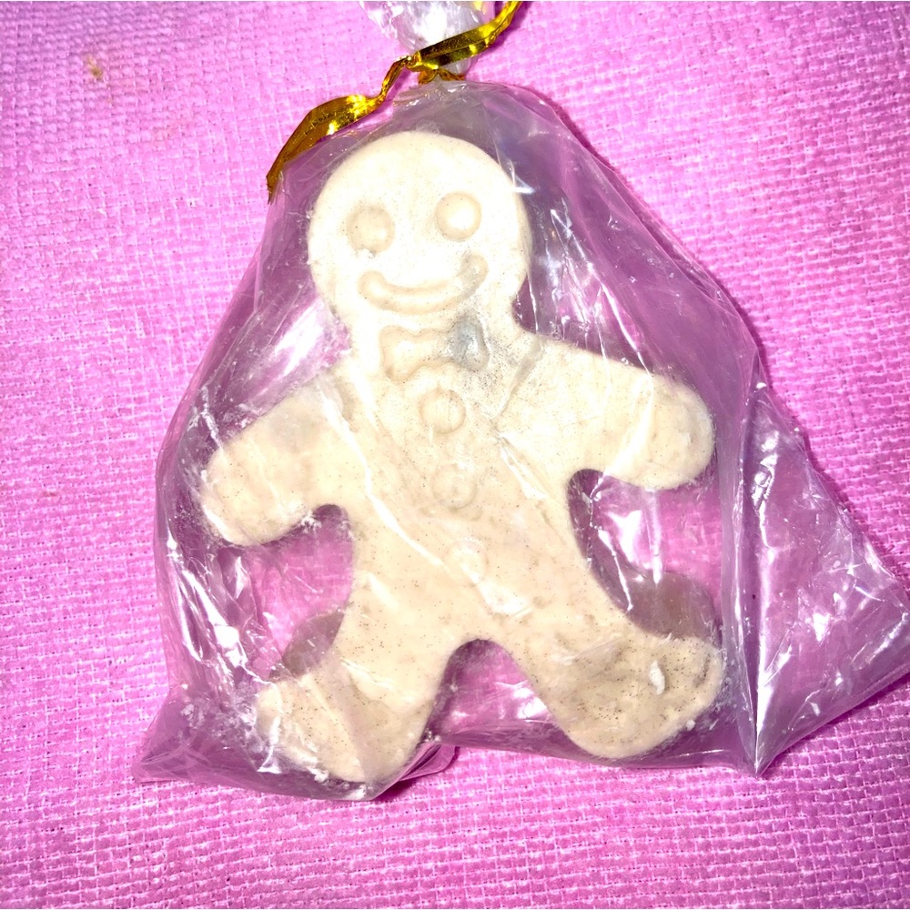 Homemade gingerbread man soap